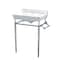 Whitehaus Console W/ Integrated Rctnglr Bowl W/ Sgl Hole Drill, Nckl Leg Support,  WHV024-L33-1H-BN - alternate 1